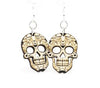 Wood Sugar Skull Earrings