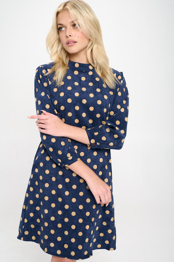 Polka Dot Corduroy Dress