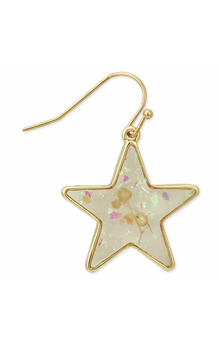 Dried Flower Star Earrings