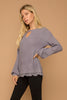 Lace Hem Eyelash Sweater