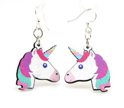 Wooden Unicorn Earrings