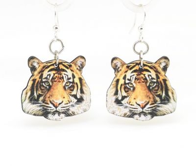 Wooden Tiger Earrings