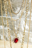 Layered Brass & Glass Statement Necklace
