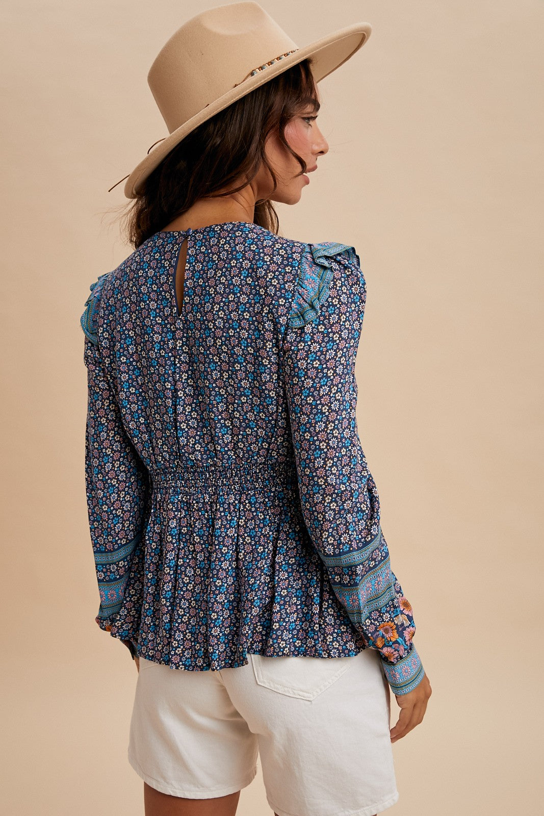 Border Print Floral Top