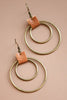 Double Circle Leather Accent Earrings