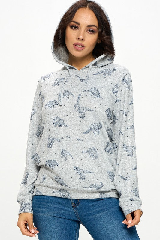 Dino Print Hoodie