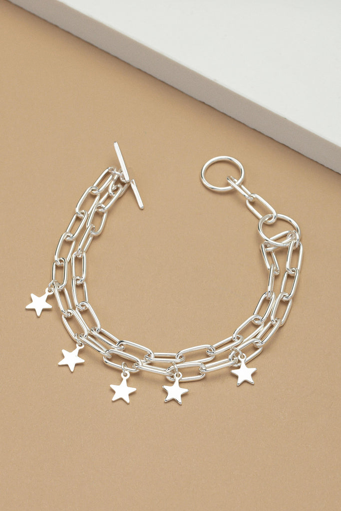 Two Row Bracelet w/ Star & Lightning Bolt