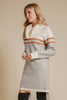 Striped Cowl Neck Sweater Dress