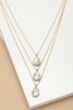 3 Layer Teardrop Stone Necklace