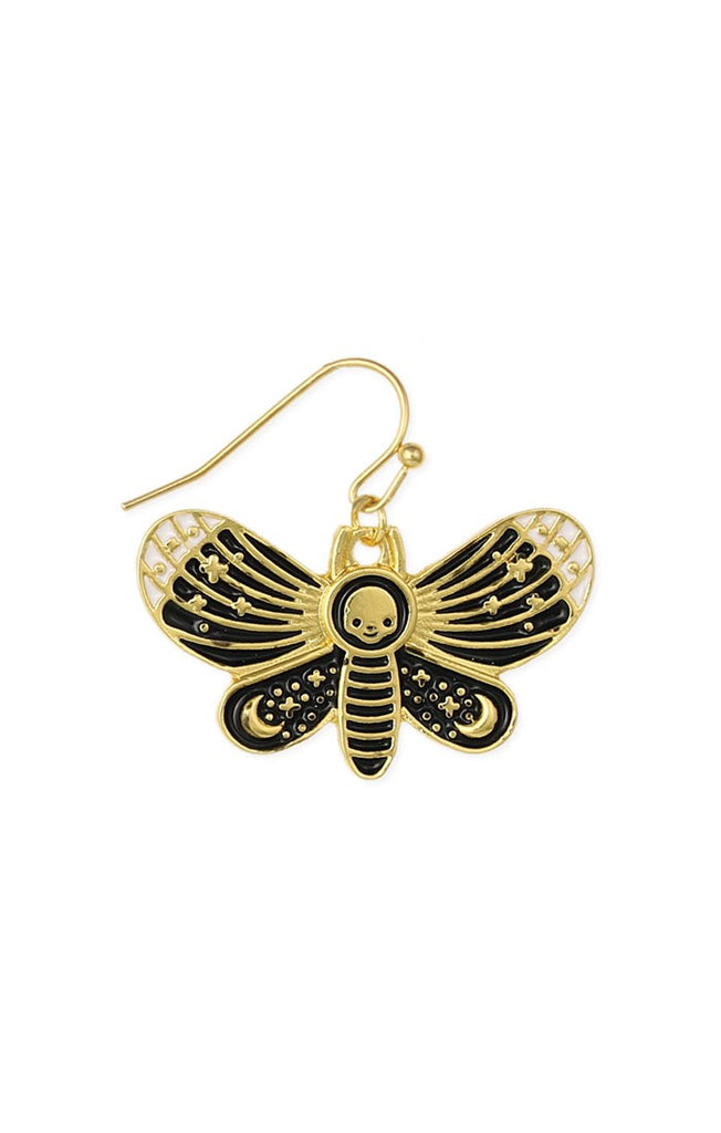 Night Wings Gold Luna Moth Earrings