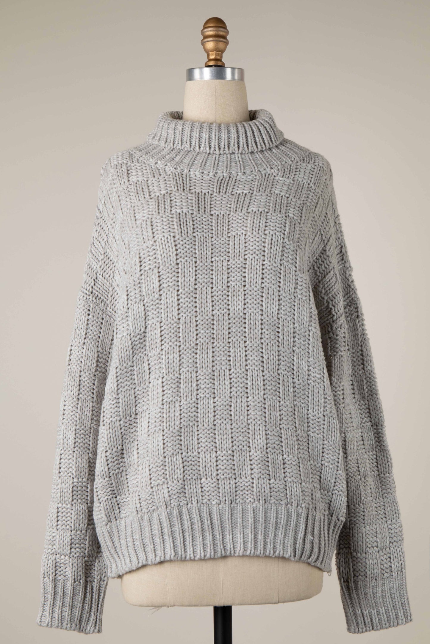 Checkered Crochet Sweater Top