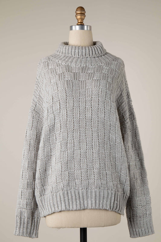 Checkered Crochet Sweater Top