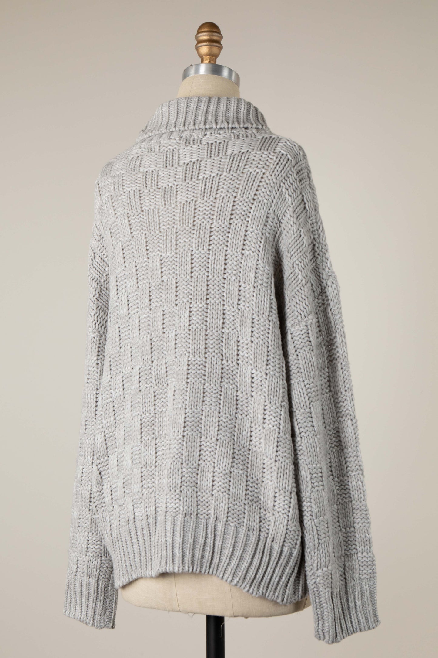 Checkered Crochet Sweater Top