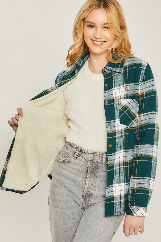 Sherpa Lined Plaid Flannel