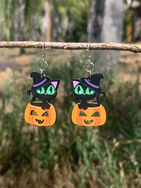 Cute Halloween Cat Earrings