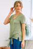 Front Tie Olive Top