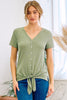 Front Tie Olive Top