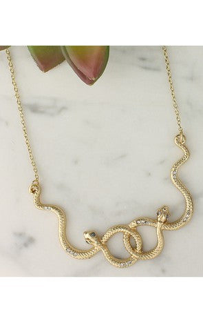 Snake Dance Gold Serpent Necklace