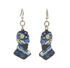 Wooden Van Gogh Starry Night Portrait Earrings