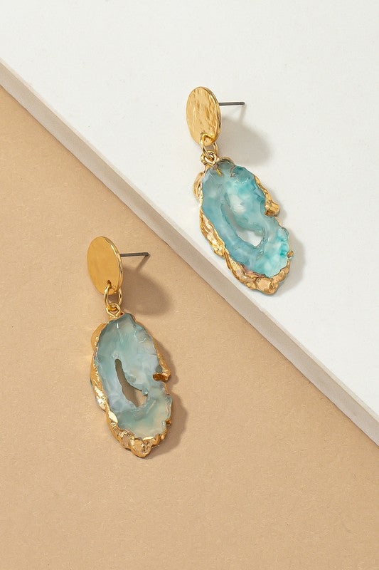 Resin Agate Drop Earrings
