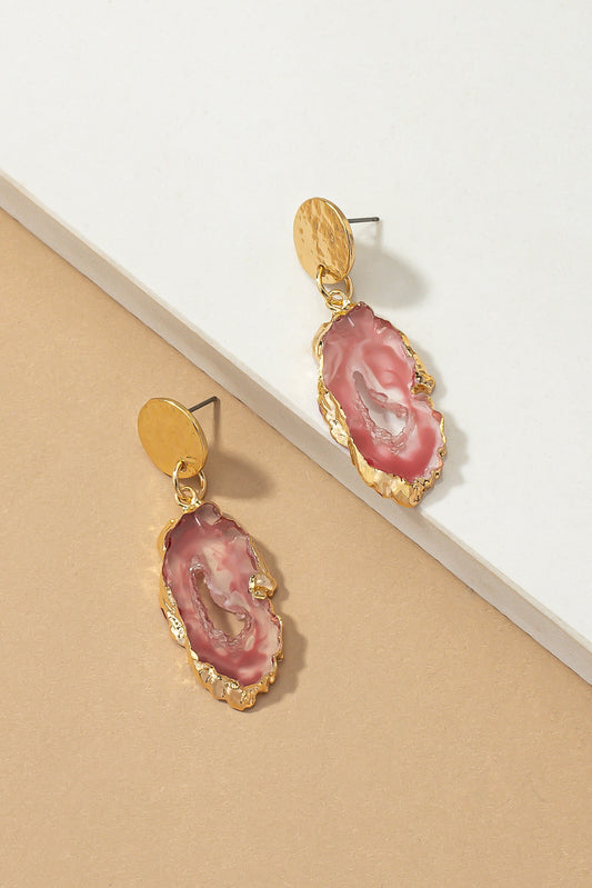 Resin Agate Drop Earrings