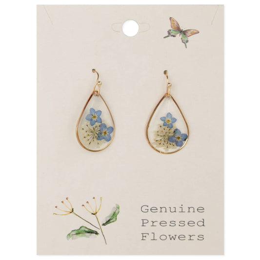 Cottage Blue Dried Flower Earrings