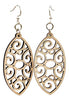 Wooden Oval Filigree Earrings