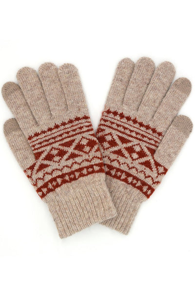 Knit Aztec Pattern Gloves