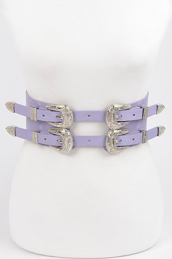 Lilac Double Buckle Belt
