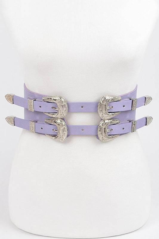 Lilac Double Buckle Belt