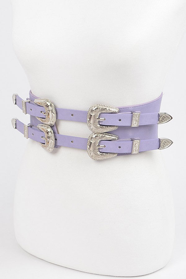 Lilac Double Buckle Belt