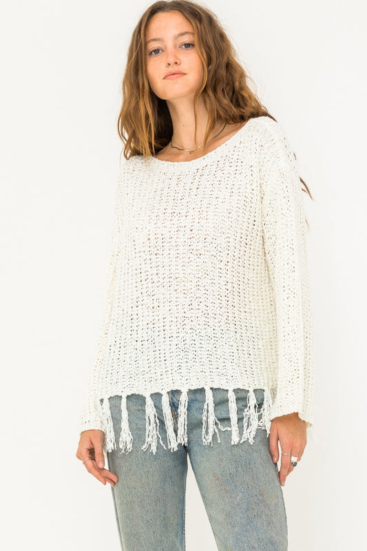 Fringe Bottom Sweater