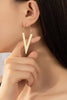 Hammered V-Drop Gold Earrings