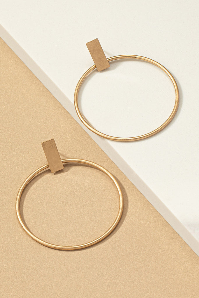 Minimalist Hoop Bar Earrings