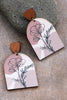 Floral Painted Wooden Earrings
