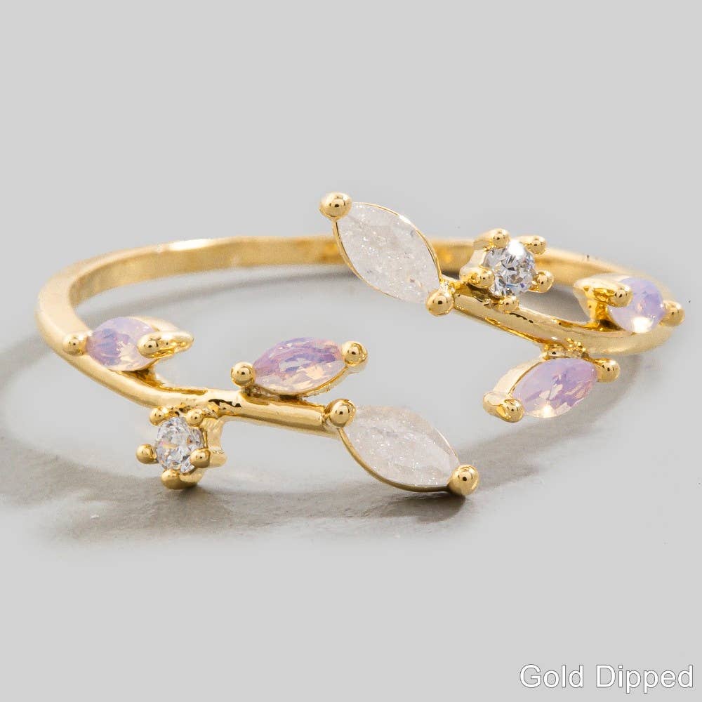 Marquise Opal & Cz Ring