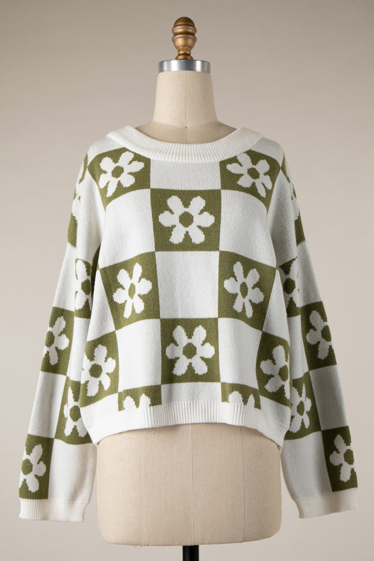 Retro Flower Sweater