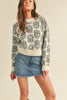 Floral Knit Pattern Sweater