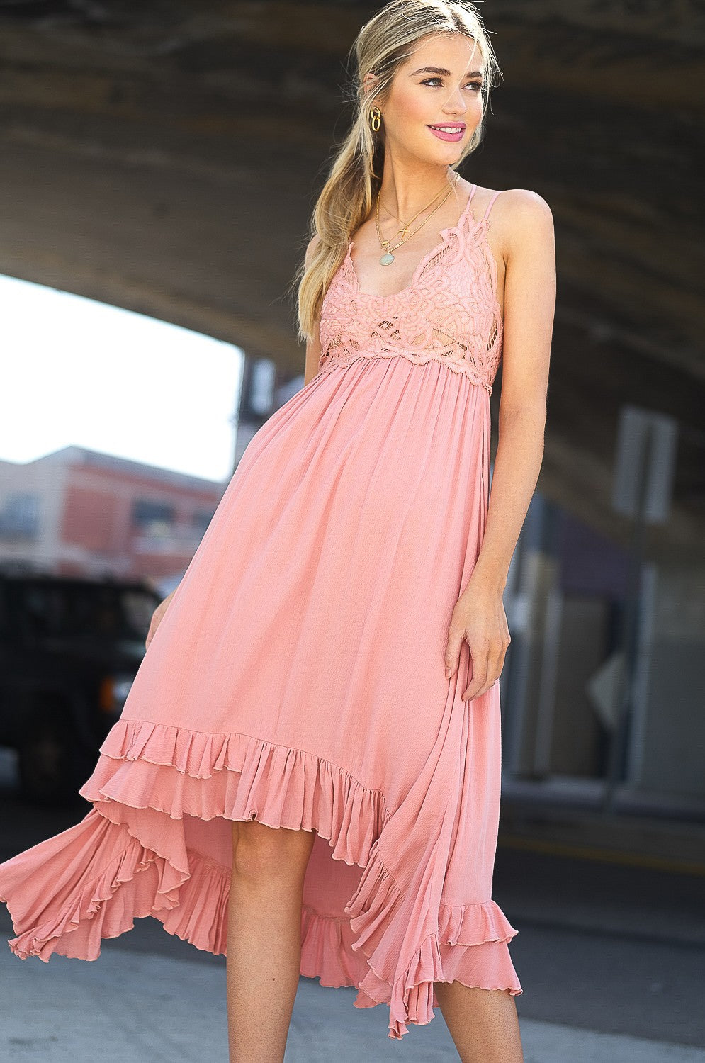 Crochet Lace Maxi Dress