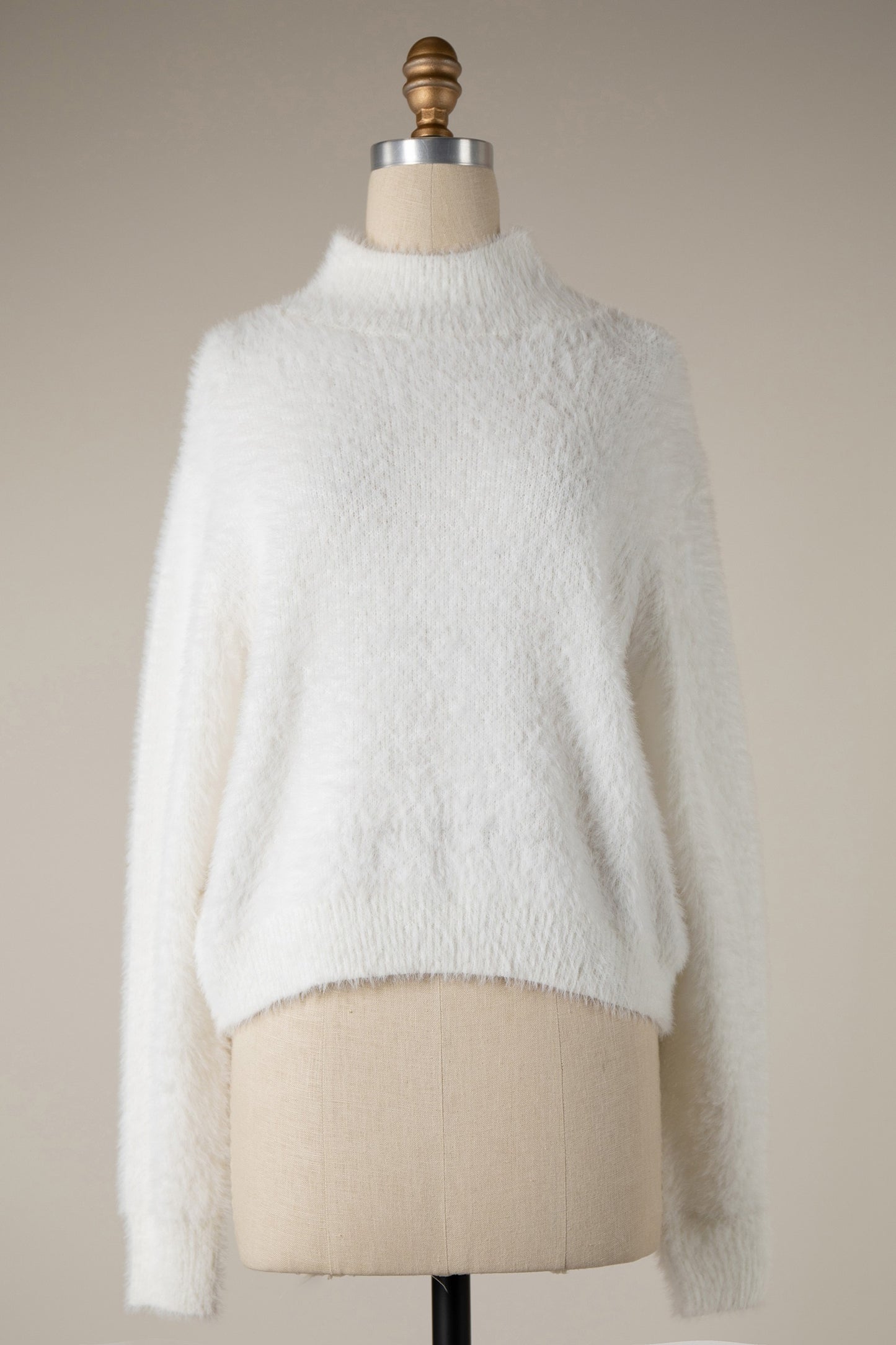 Mock Neck Eyelash Sweater