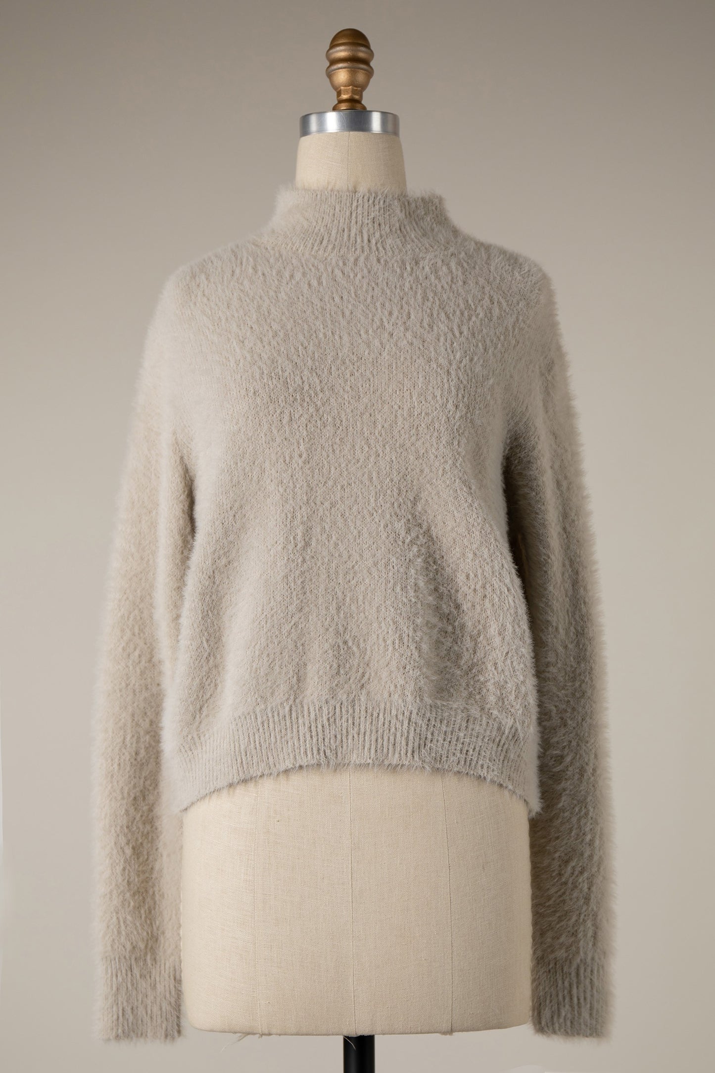 Mock Neck Eyelash Sweater