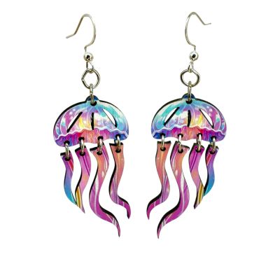 Jellyfish Wood Earrings