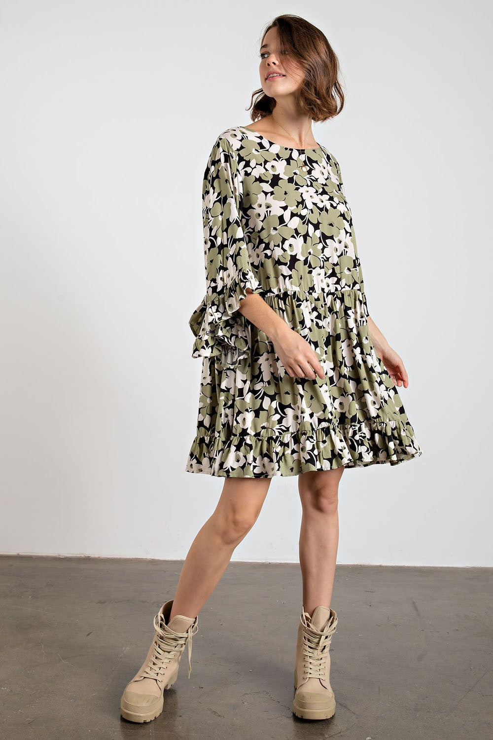 Plus Size Floral Challis Dress