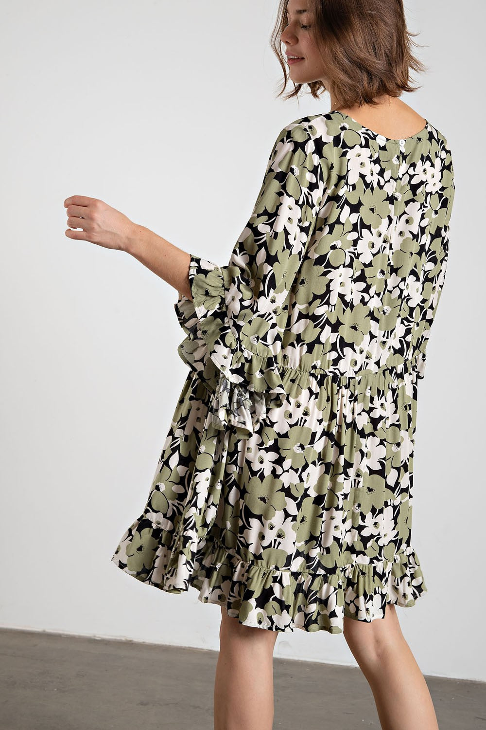 Plus Size Floral Challis Dress