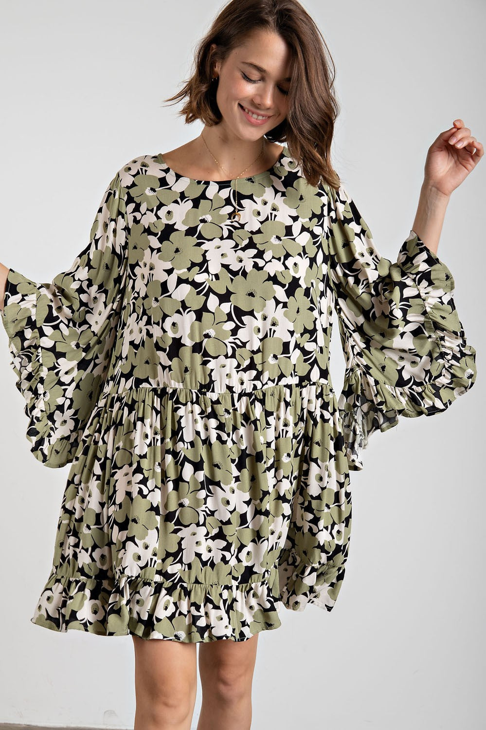Plus Size Floral Challis Dress
