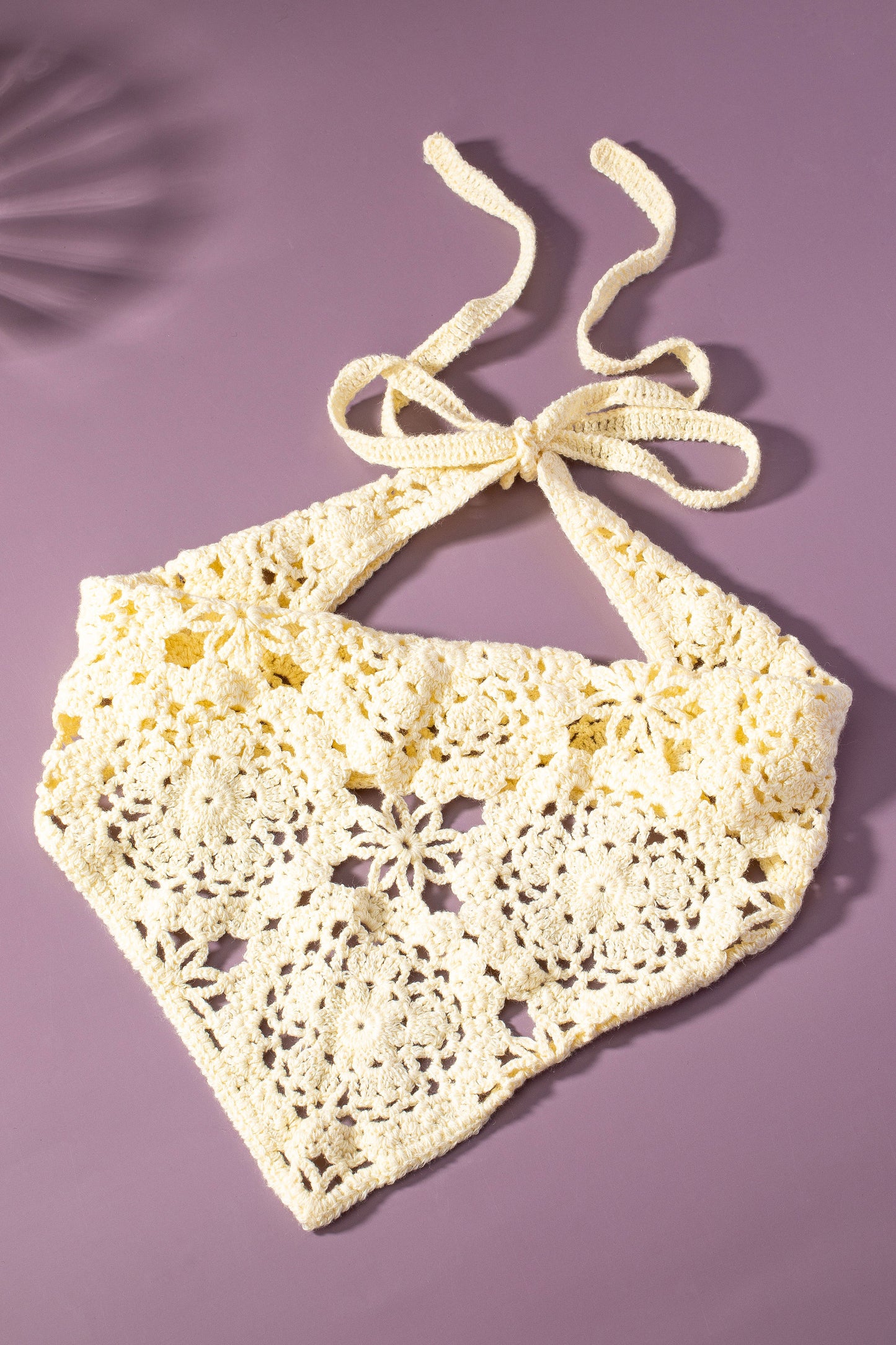 Plain Crochet Flower Knit Bandana