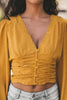 Detailed Cropped Mustard Blouse