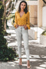 Detailed Cropped Mustard Blouse