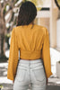 Detailed Cropped Mustard Blouse