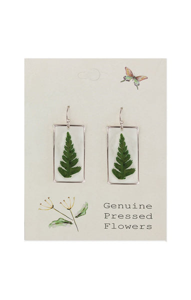 Cottage Floral Dried Fern Earrings